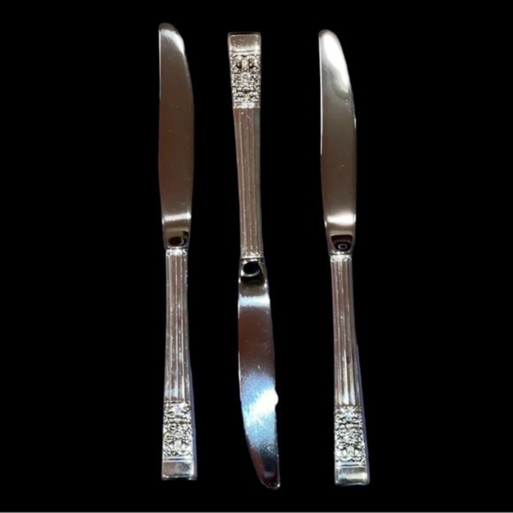 Oneida Coronation Dinner Knife Community 1936 Silverplate SET‎ OF 3